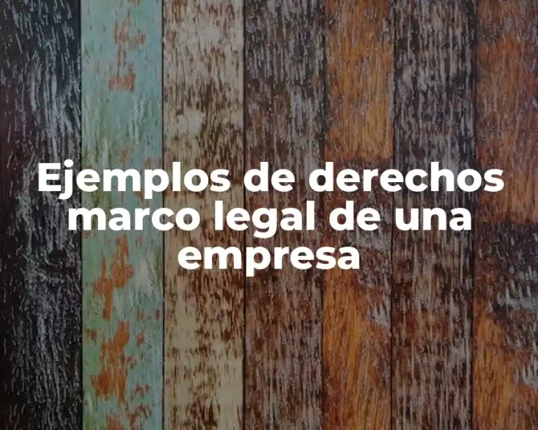 Ejemplos de derechos marco legal de una empresa