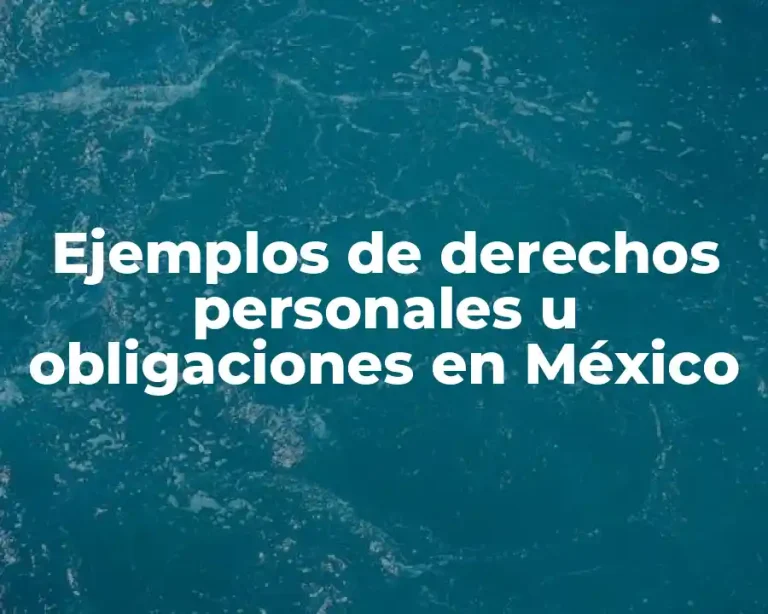 Ejemplos de derechos personales u obligaciones en México