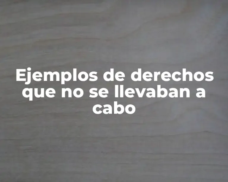 Ejemplos de derechos que no se llevaban a cabo