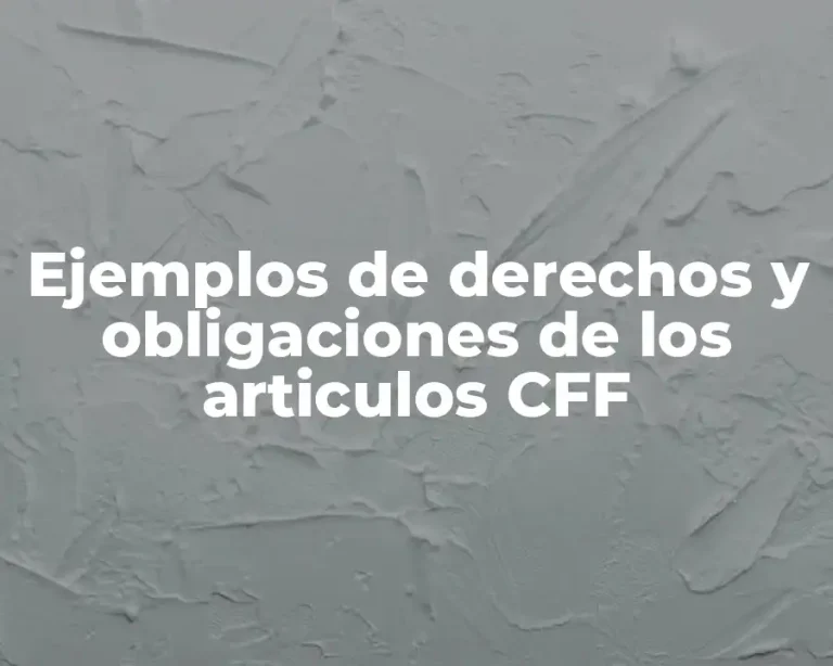 Ejemplos de derechos y obligaciones de los articulos CFF