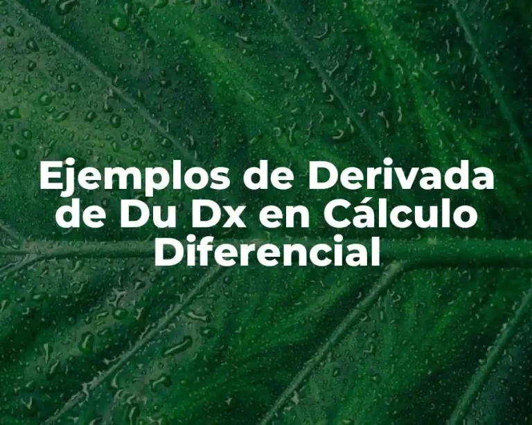 Ejemplos de Derivada de Du Dx en Cálculo Diferencial