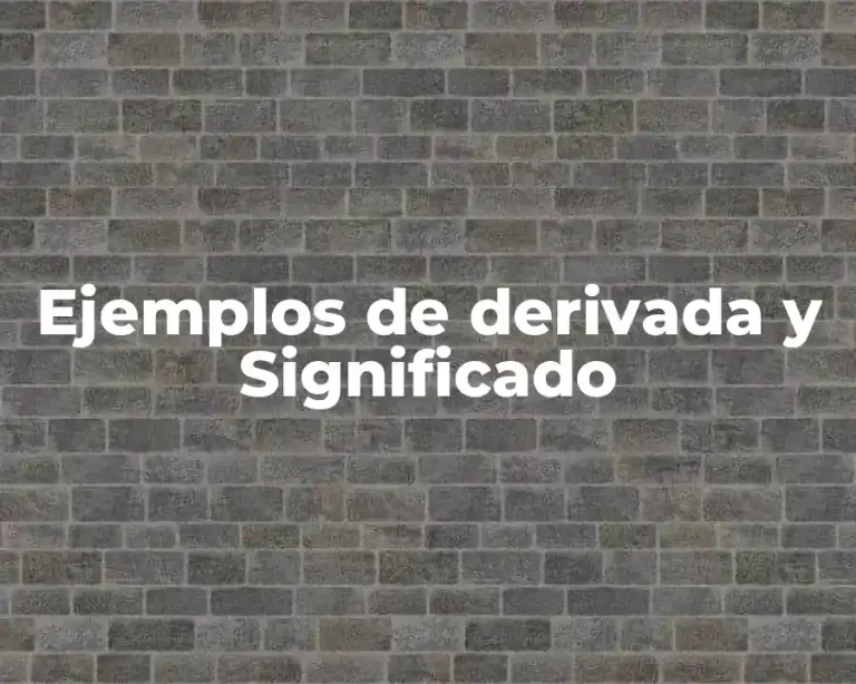 Ejemplos de derivada y Significado