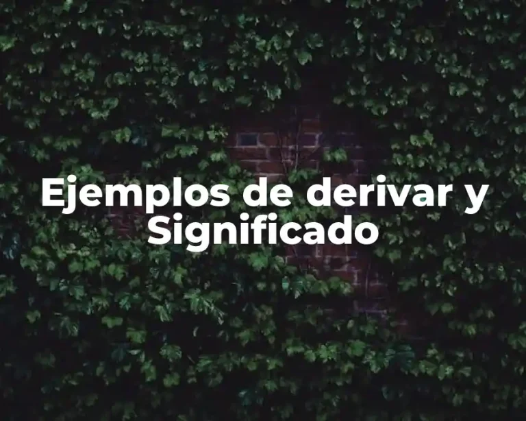 Ejemplos de derivar y Significado