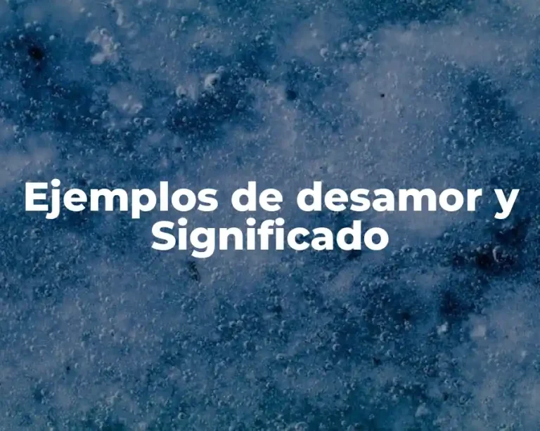 Ejemplos de desamor y Significado