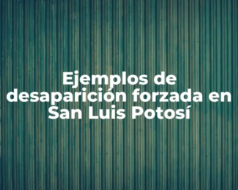 Ejemplos de desaparición forzada en San Luis Potosí
