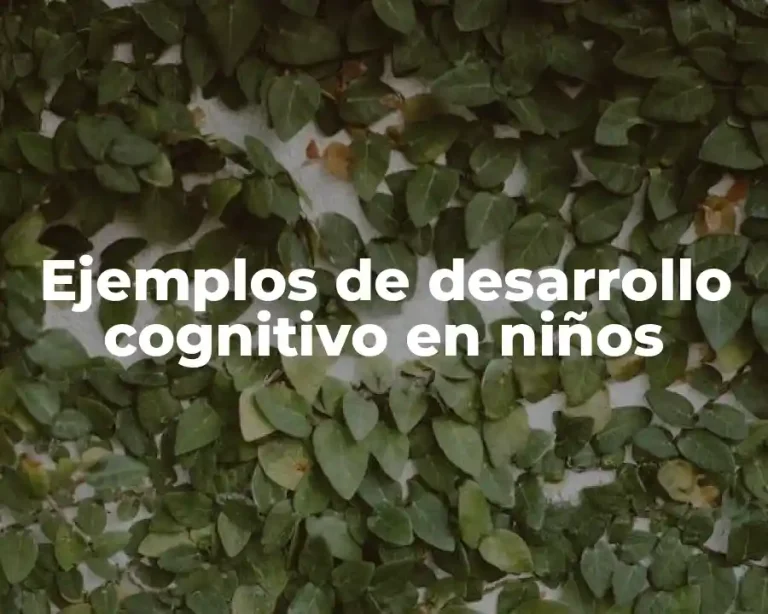Ejemplos de desarrollo cognitivo en niños
