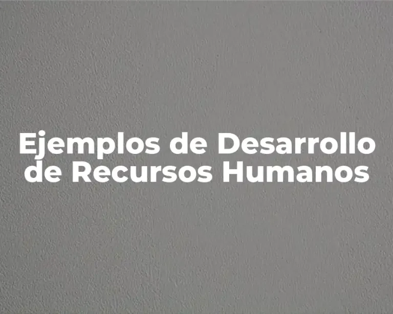 Ejemplos de Desarrollo de Recursos Humanos