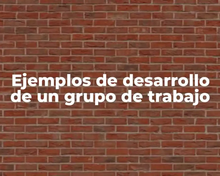 Ejemplos de desarrollo de un grupo de trabajo