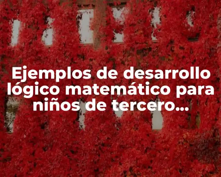 Ejemplos de desarrollo lógico matemático para niños de tercero primaria