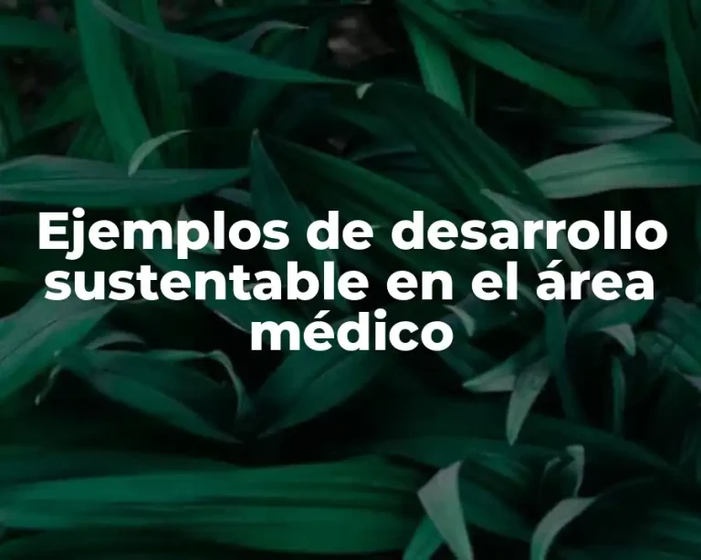 Ejemplos de desarrollo sustentable en el área médico