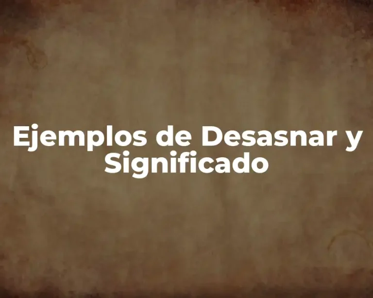 Ejemplos de Desasnar y Significado