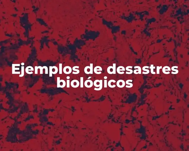 Ejemplos de desastres biológicos