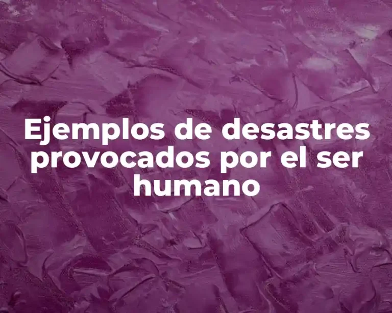 Ejemplos de desastres provocados por el ser humano