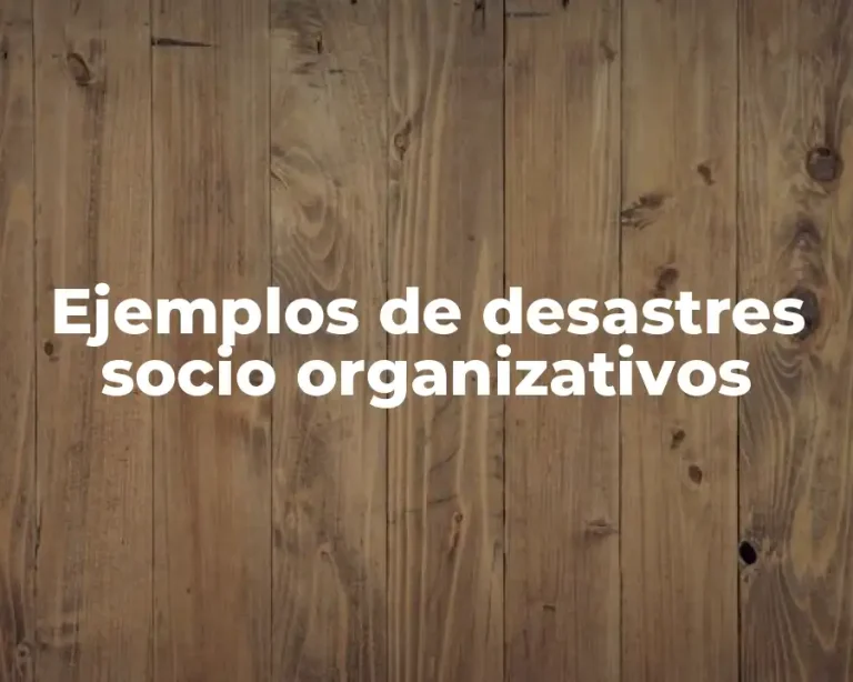 Ejemplos de desastres socio organizativos