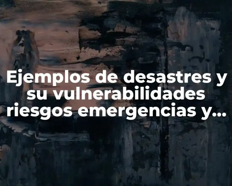 Ejemplos de desastres y su vulnerabilidades riesgos emergencias y Significado