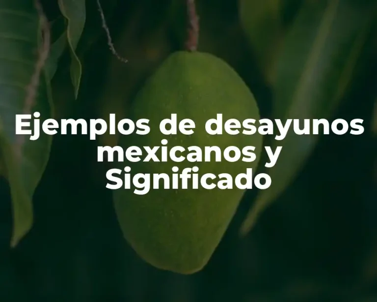 Ejemplos de desayunos mexicanos y Significado