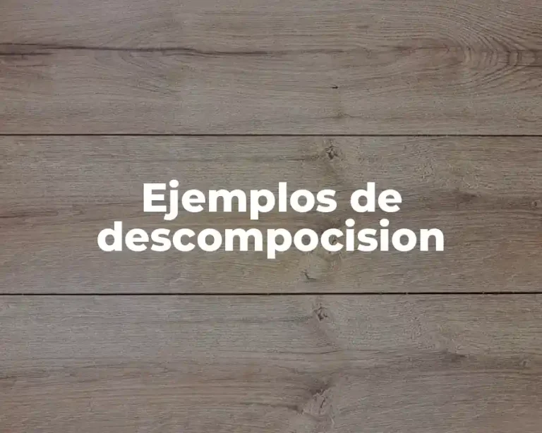 Ejemplos de descompocision