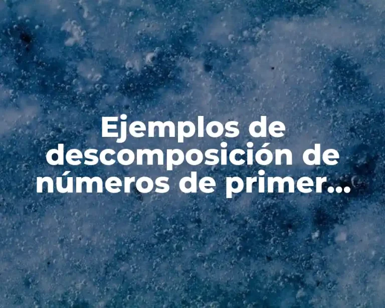 Ejemplos de descomposición de números de primer grado