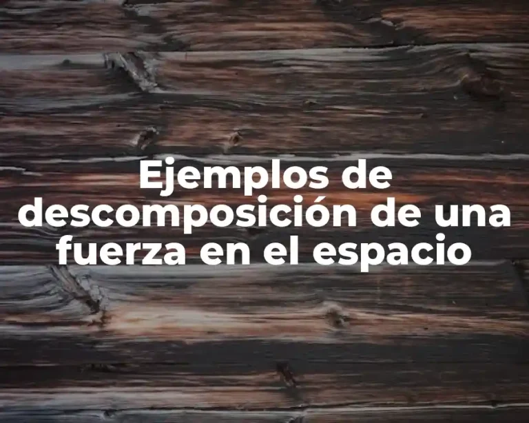 Ejemplos de descomposición de una fuerza en el espacio