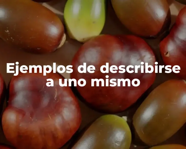 Ejemplos de describirse a uno mismo