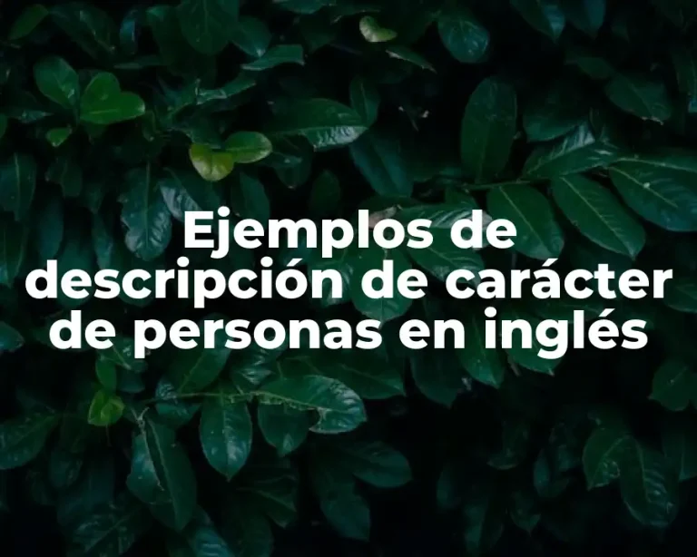 Ejemplos de descripción de carácter de personas en inglés