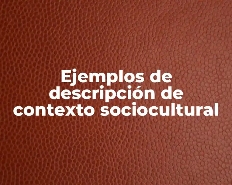 Ejemplos de descripción de contexto sociocultural