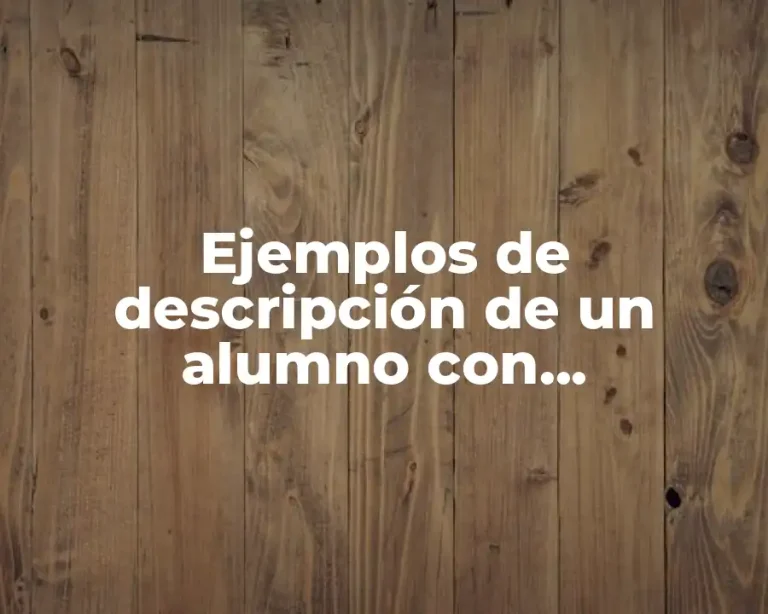 Ejemplos de descripción de un alumno con discapacidad intelectual y Significado