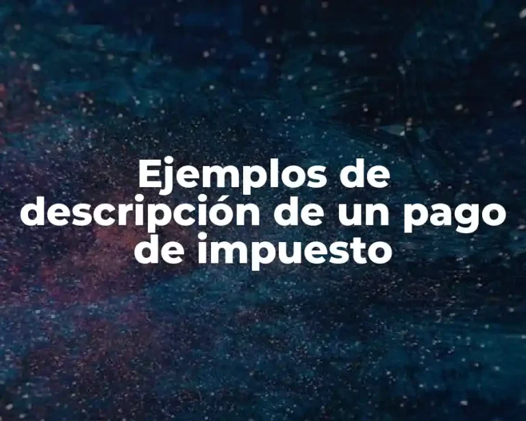 Ejemplos de descripción de un pago de impuesto