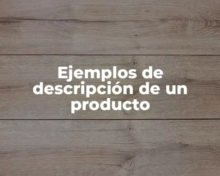 Ejemplos de descripción de un producto