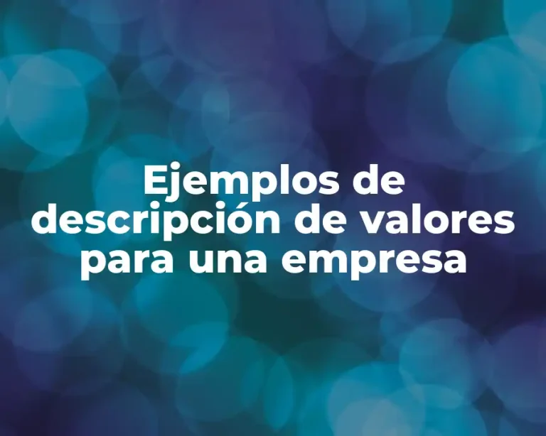 Ejemplos de descripción de valores para una empresa