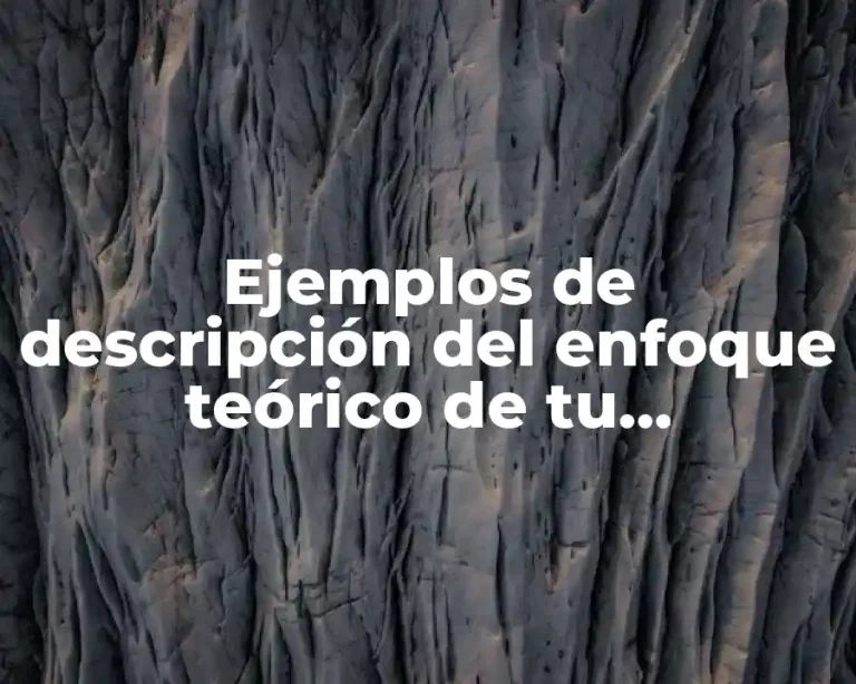 Ejemplos de descripción del enfoque teórico de tu investigación