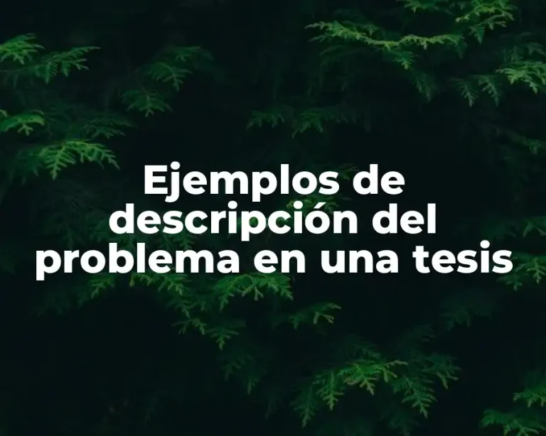 Ejemplos de descripción del problema en una tesis