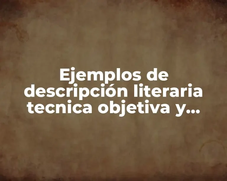 Ejemplos de descripción literaria tecnica objetiva y subjetiva y Significado