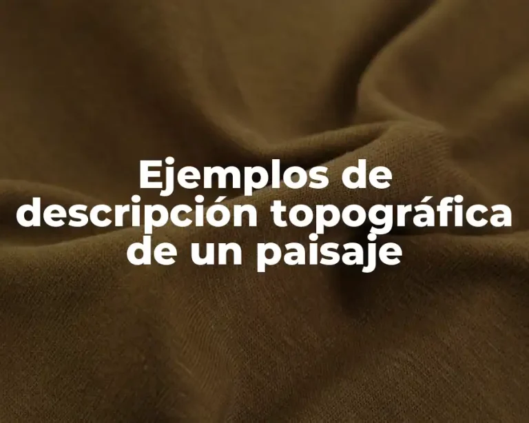 Ejemplos de descripción topográfica de un paisaje