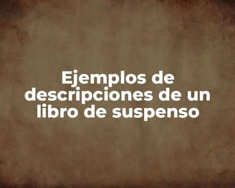 Ejemplos de descripciones de un libro de suspenso