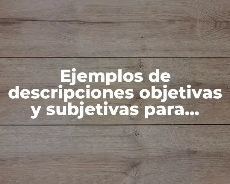 Ejemplos de descripciones objetivas y subjetivas para preparatoria