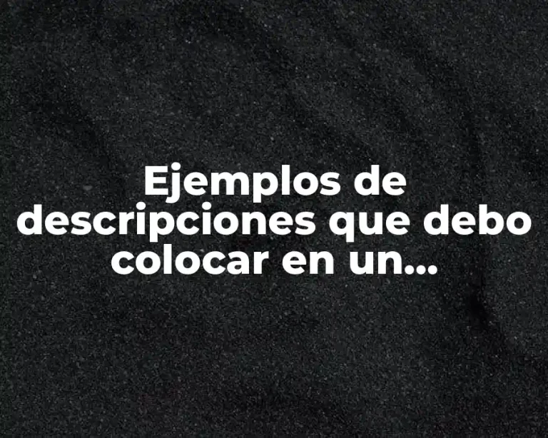 Ejemplos de descripciones que debo colocar en un curriculum vitae