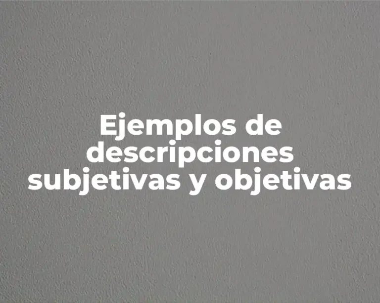 Ejemplos de descripciones subjetivas y objetivas