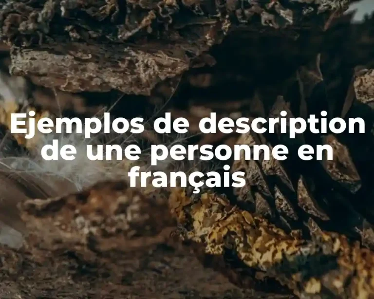 Ejemplos de description de une personne en français