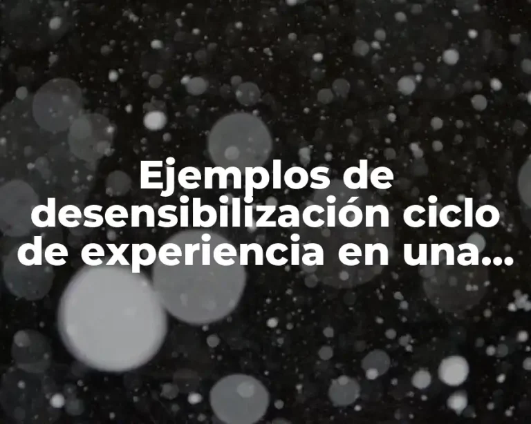 Ejemplos de desensibilización ciclo de experiencia en una persona