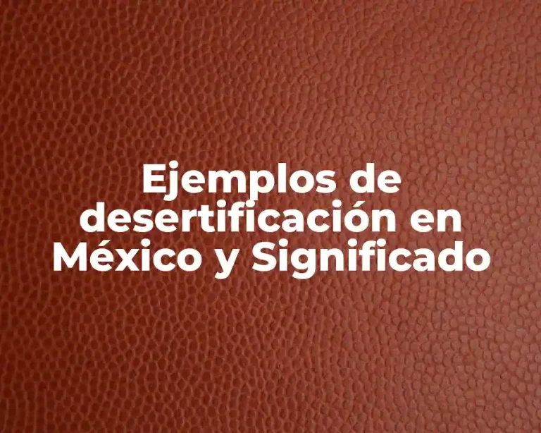Ejemplos de desertificación en México y Significado