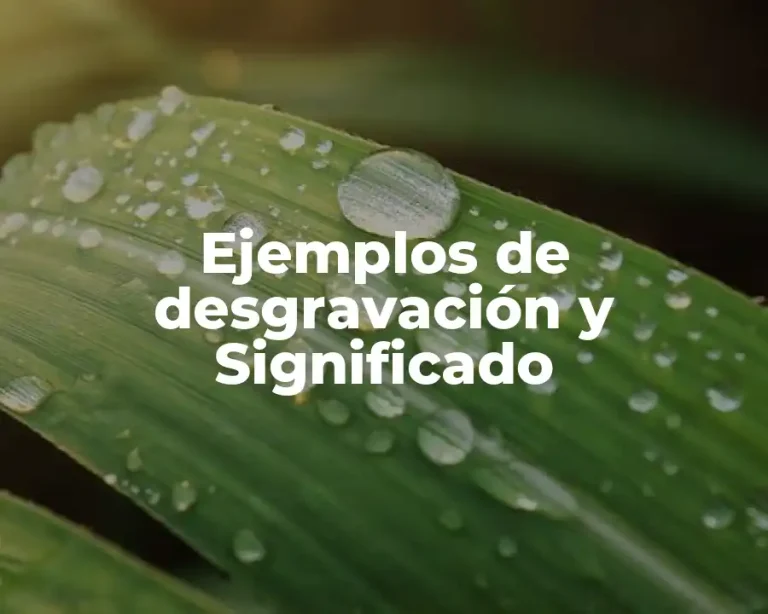 Ejemplos de desgravación y Significado