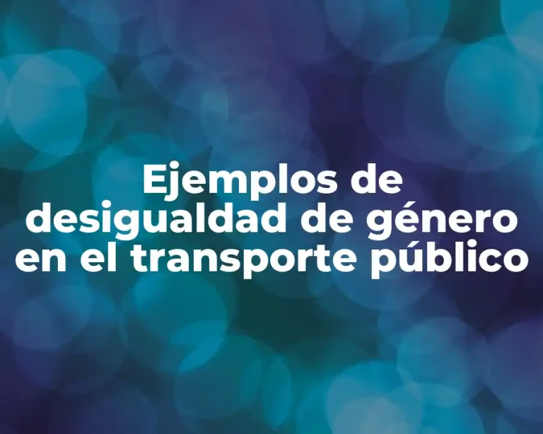 Ejemplos de desigualdad de género en el transporte público