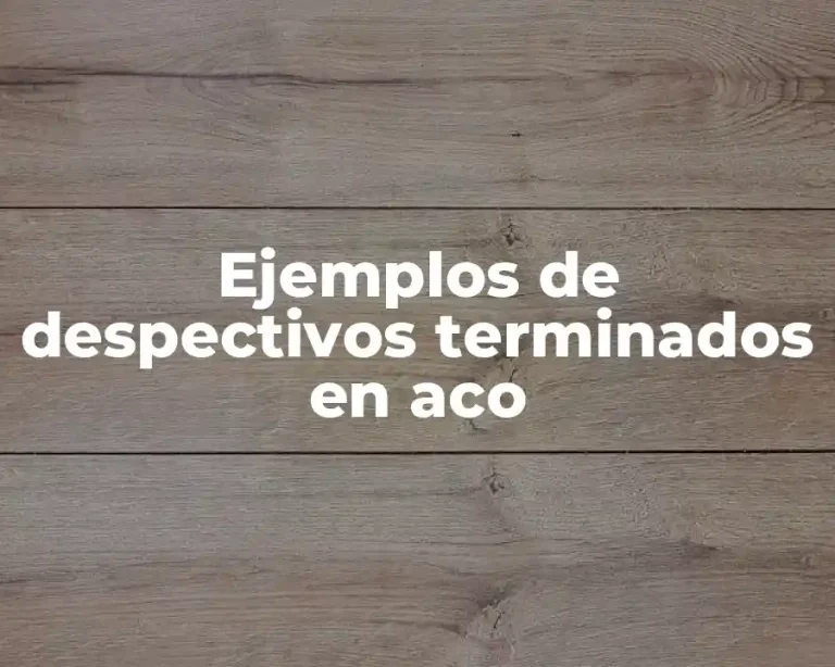 Ejemplos de despectivos terminados en aco