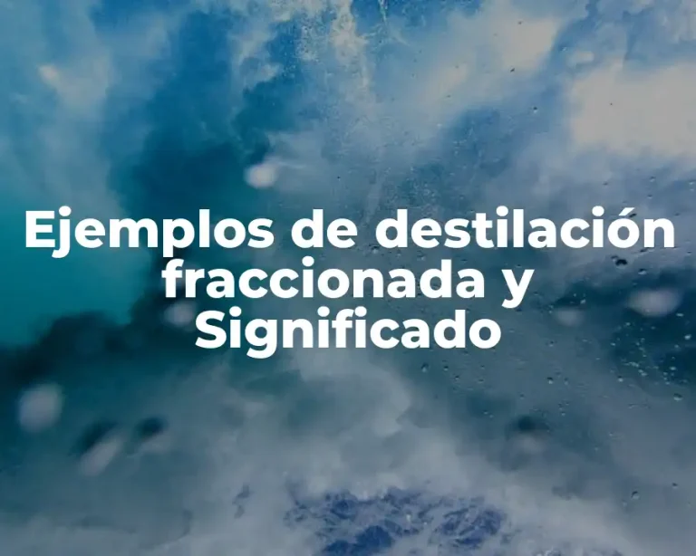 Ejemplos de destilación fraccionada y Significado
