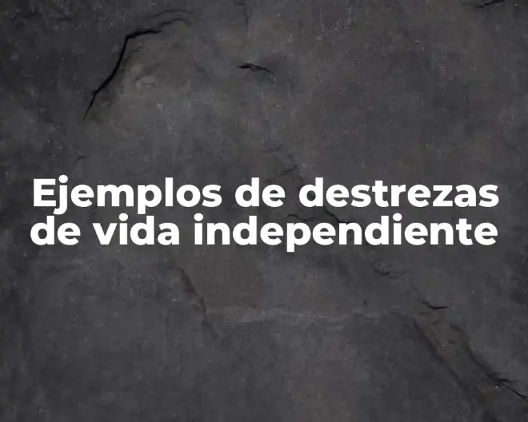 Ejemplos de destrezas de vida independiente