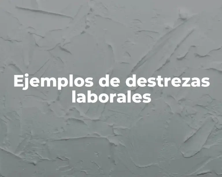 Ejemplos de destrezas laborales