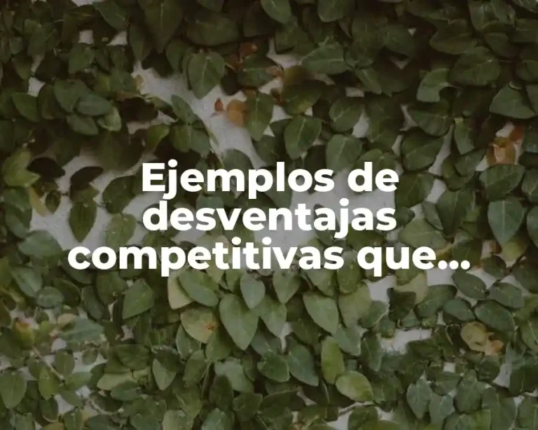 Ejemplos de desventajas competitivas que puede tener una empresa