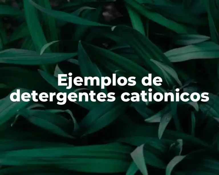 Ejemplos de detergentes cationicos