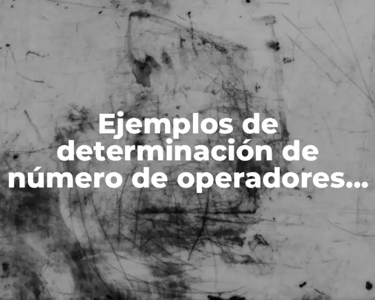 Ejemplos de determinación de número de operadores por estación